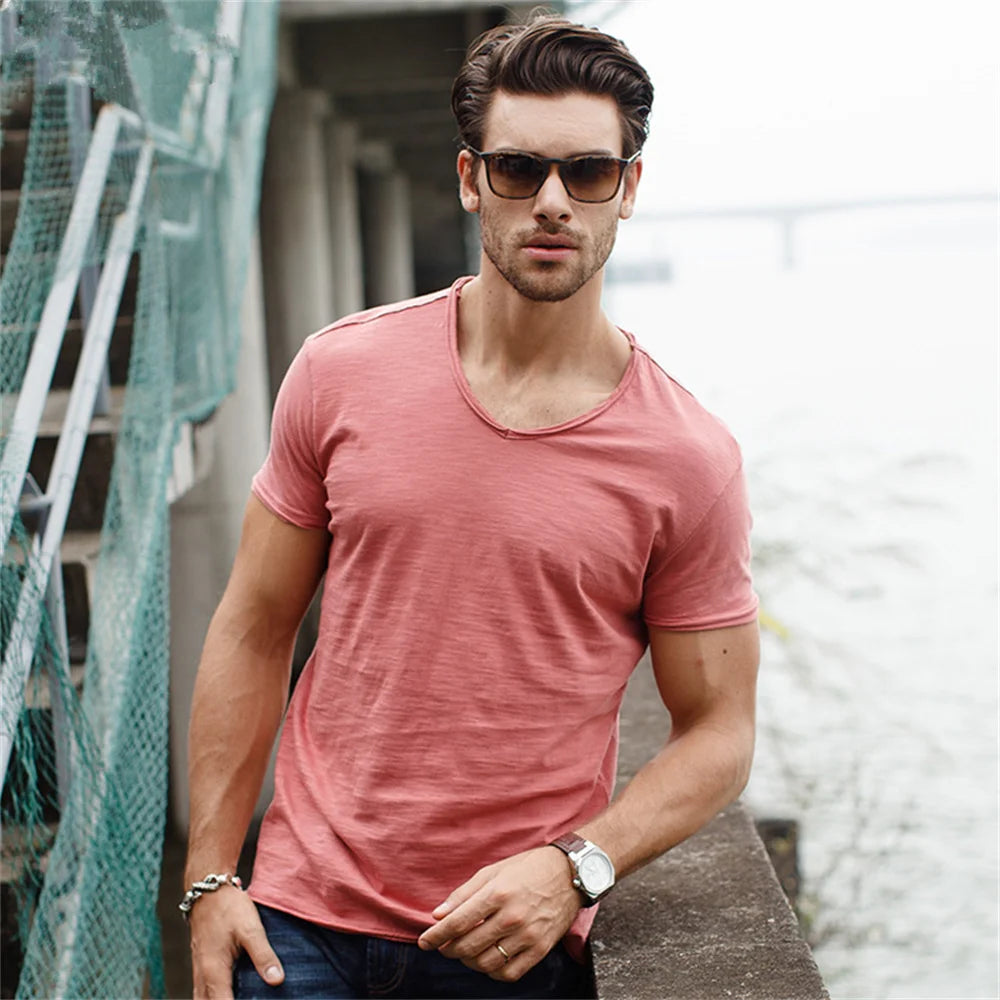 Vale Cotton V-Neck T-Shirt